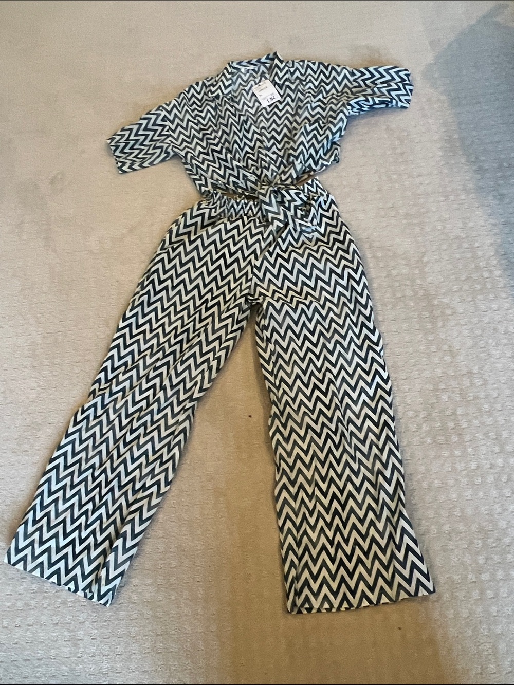 Nordstrom Chevron-Print Wide-Leg Jumpsuit